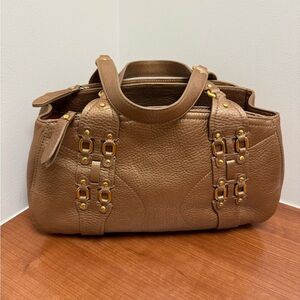 Cole Haan Handbag Metallic Bronze Satchel Bag EUC